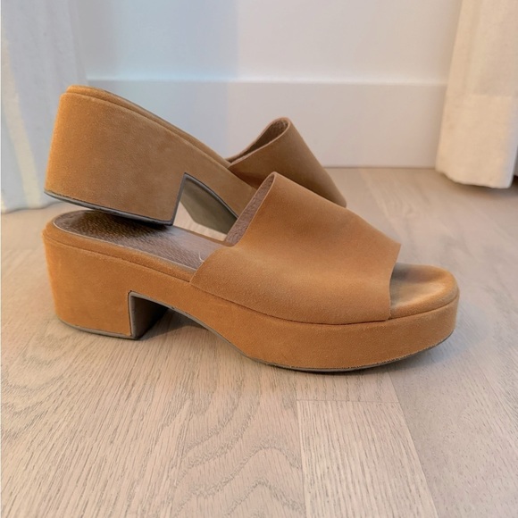 One of a Kind Seychelles Cognac Suede Leather Platform Sandals Size 10 - Picture 5 of 11